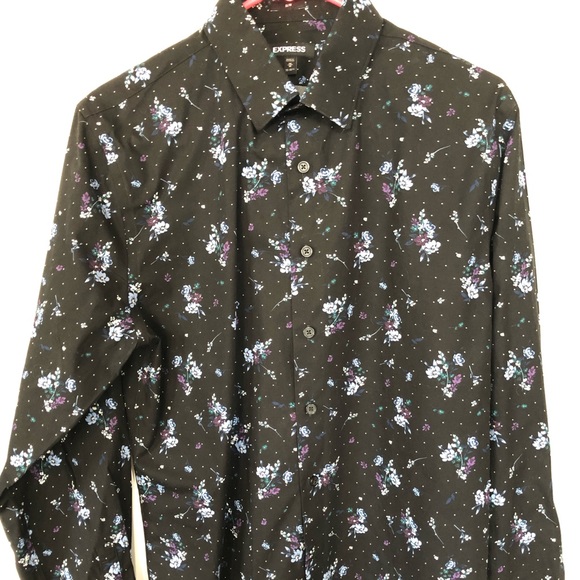 slim floral dress shirt